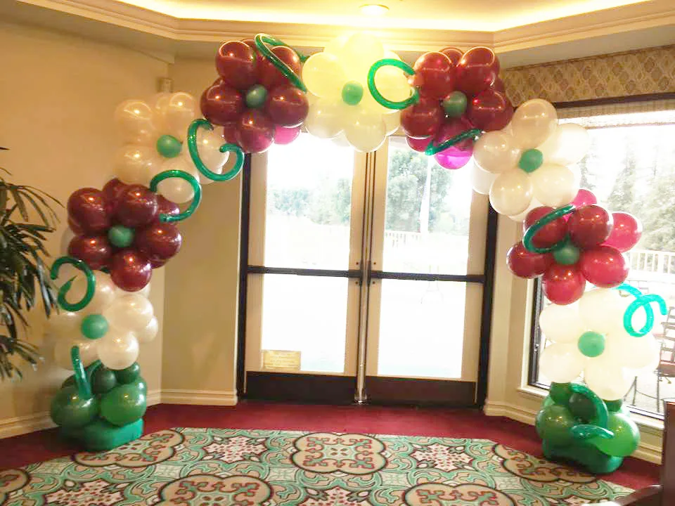 Soft pastel baby shower balloon installation